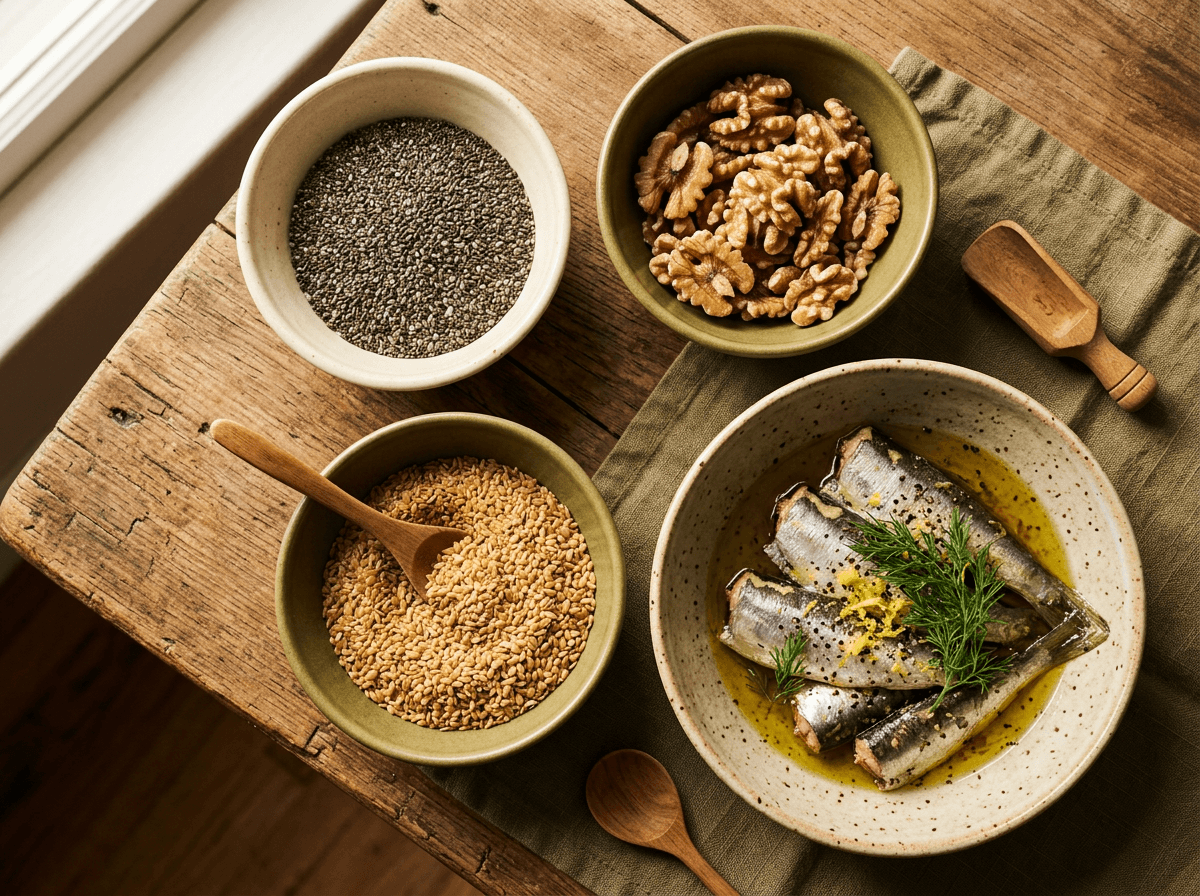 Alimentos anti-inflamatórios para endometriose: peixes, frutas vermelhas, vegetais e azeite