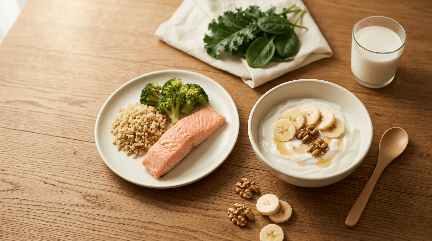 TDPM Nutrição: Como a Alimentação Apoia o Tratamento (Cálcio, B6)