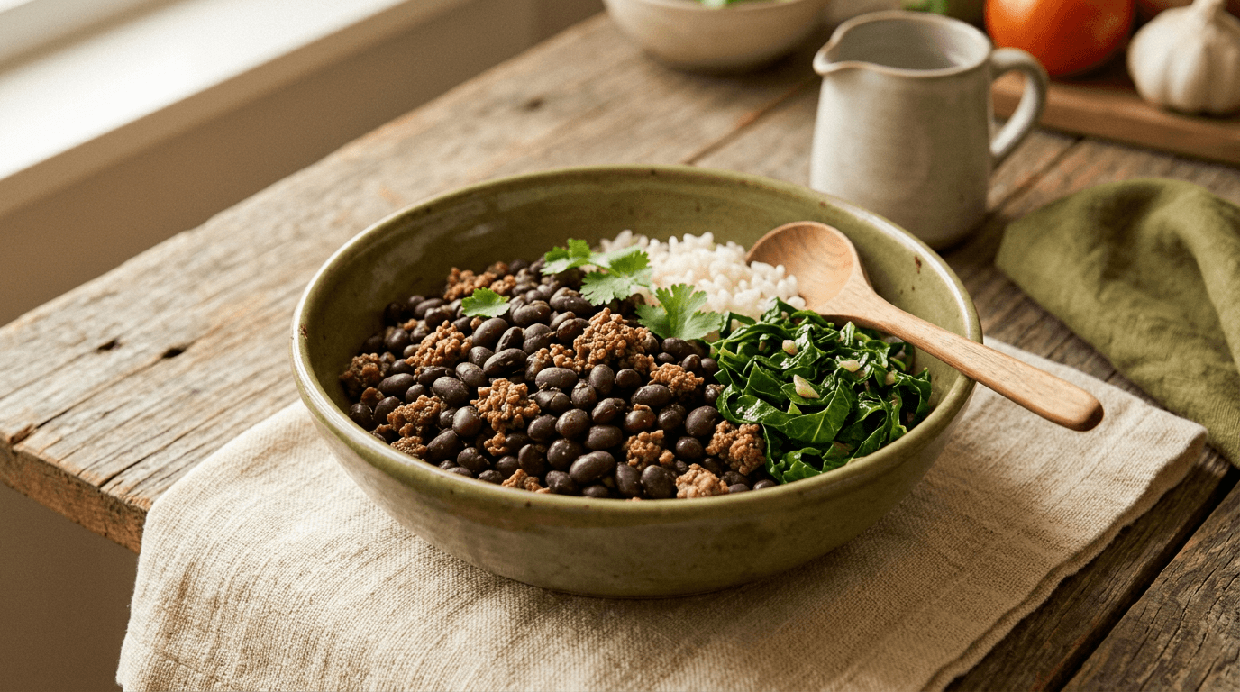 Bowl de Feijão com Carne Moída (bem saciante)