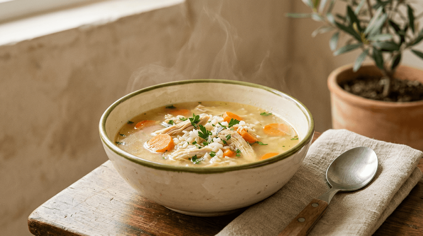 Canja de Frango Leve (com arroz e cenoura)