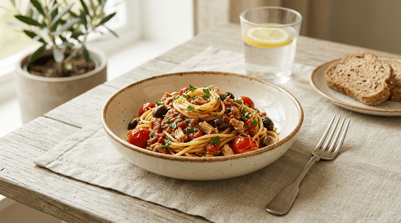 Macarrão com Atum e Tomate (rápido)