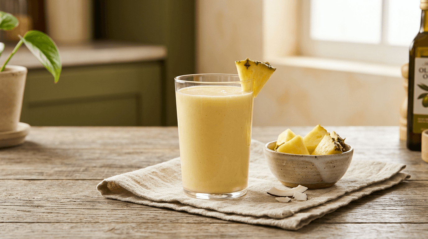 Shake de Abacaxi com Água de Coco (e proteína)