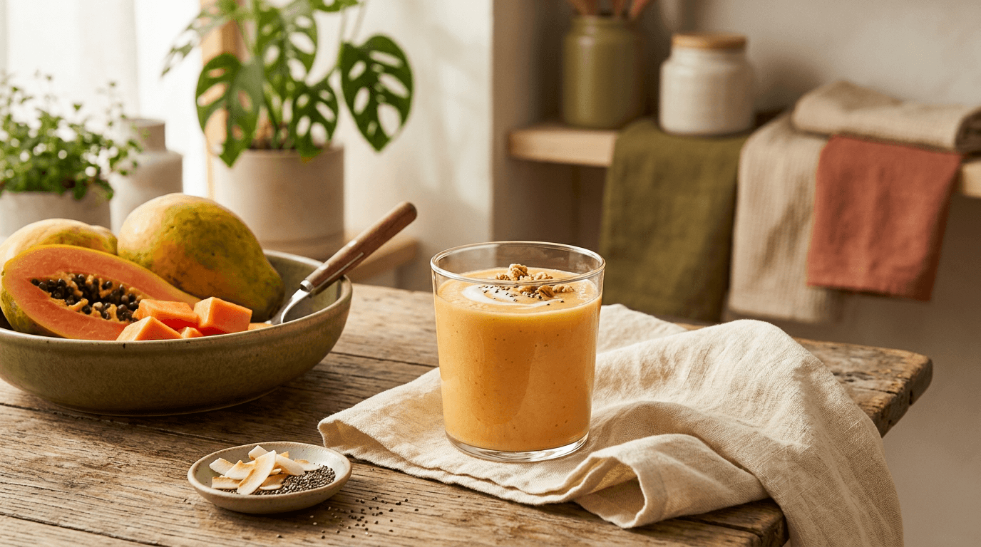 Smoothie de Mamão com Iogurte