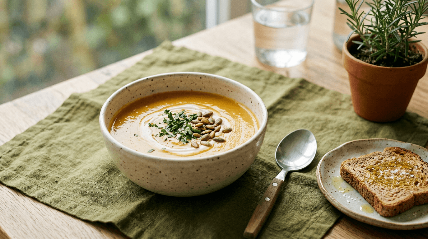 Sopa Cremosa de Abóbora com Gengibre