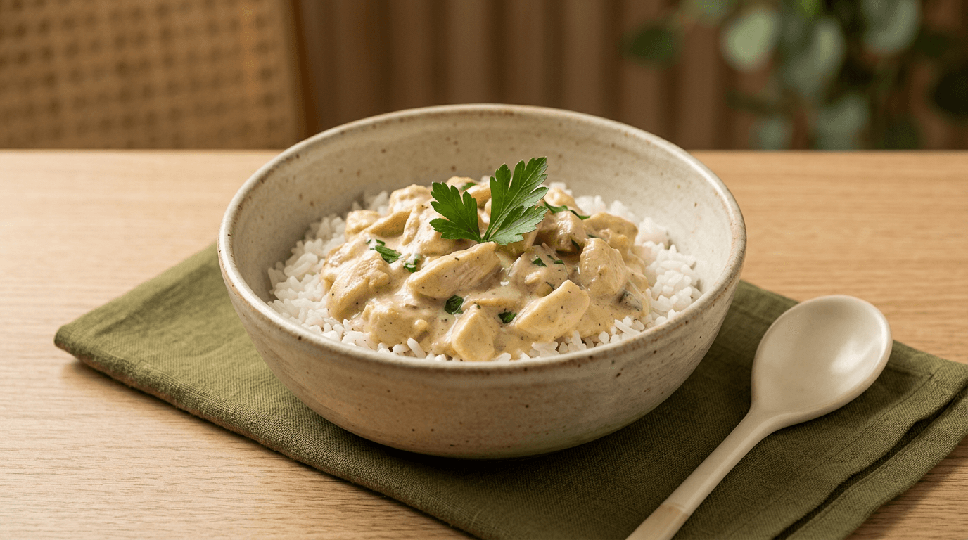Strogonoff Light de Frango (com iogurte)