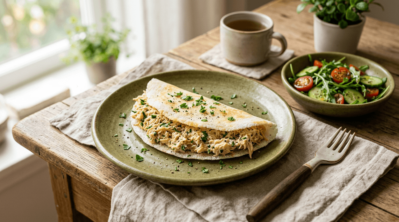 Tapioca com Frango Cremoso