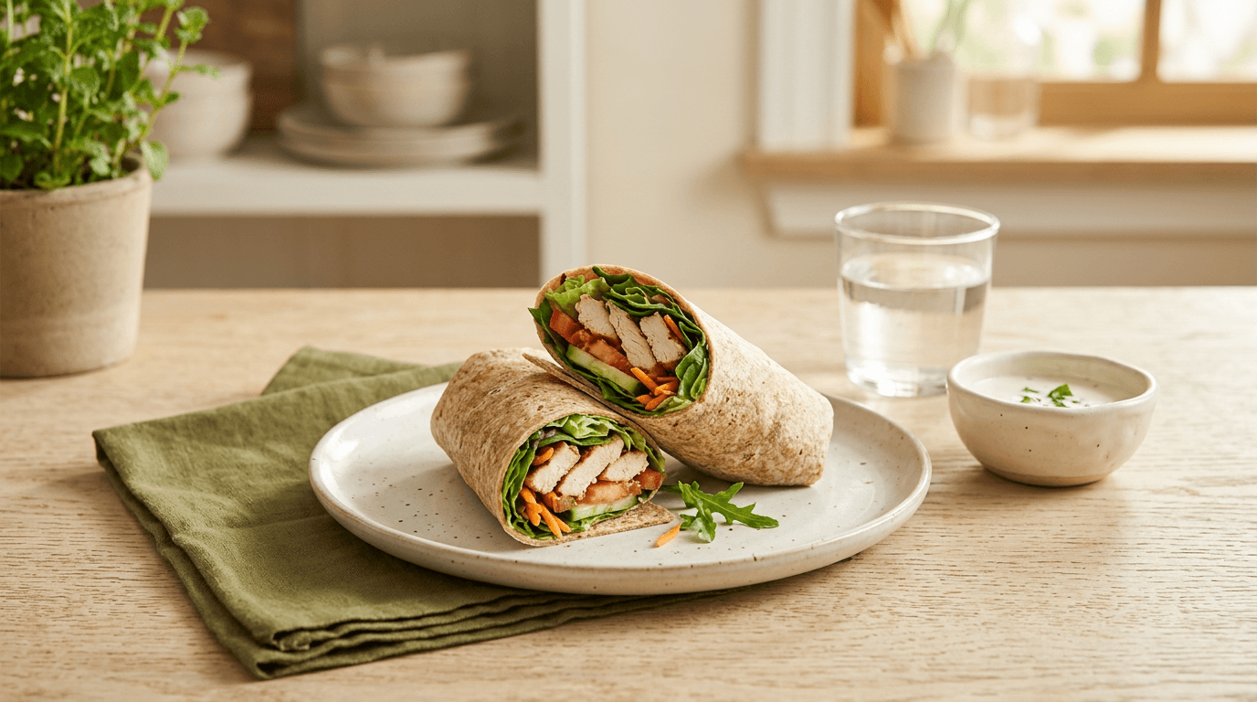 Wrap de Frango com Salada
